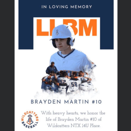 Brayden Martin, Aledo 8th Grader and Wildcatters Baseball Player, Dies in ATV Crash Hours Before Graduation